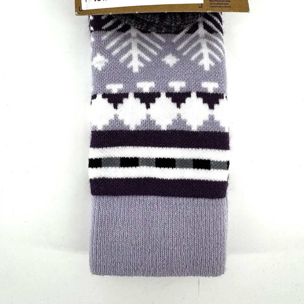 Burton Women’s Performance Midweight Snowboard Socks Snowy Pines Purple Size S/M